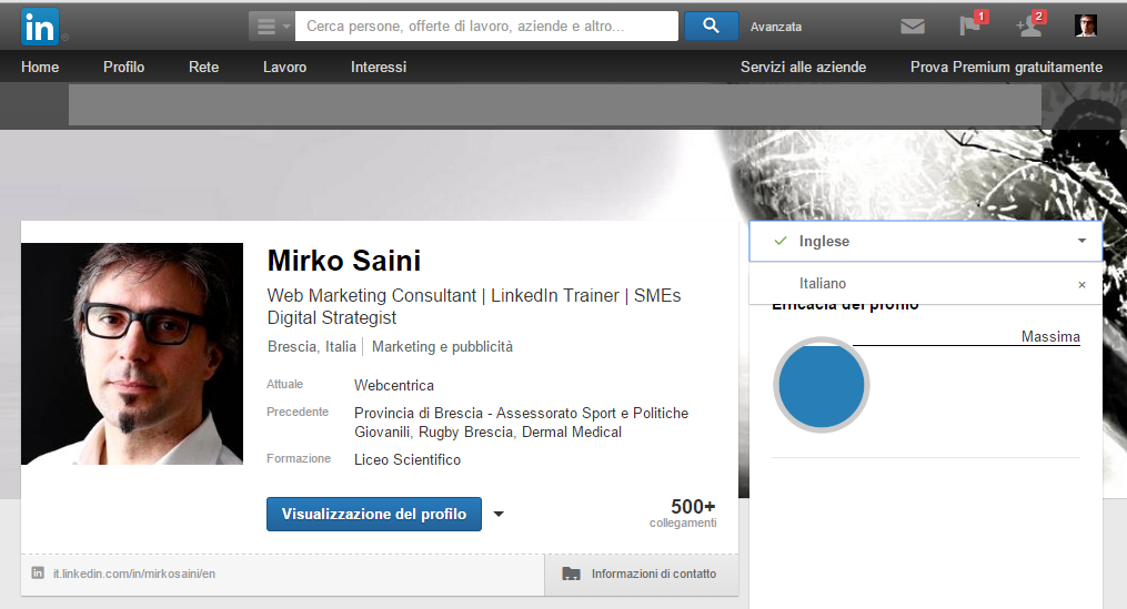 Come creare e modificare il proprio profilo LinkedIn in diverse lingue.