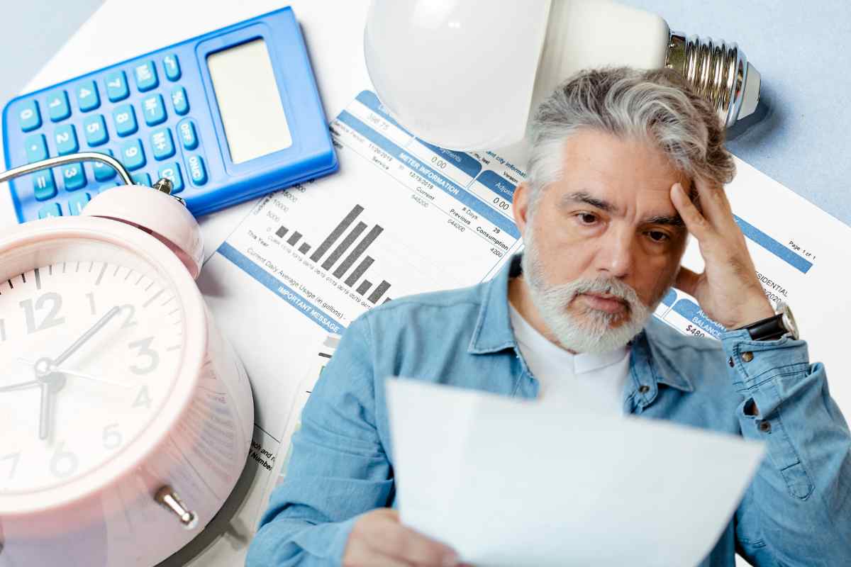 bollette uomo pensieroso